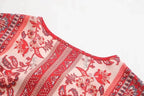 Women's Summer Women Holiday Rayon Positioning Printed Long-Sleeved Dress Long