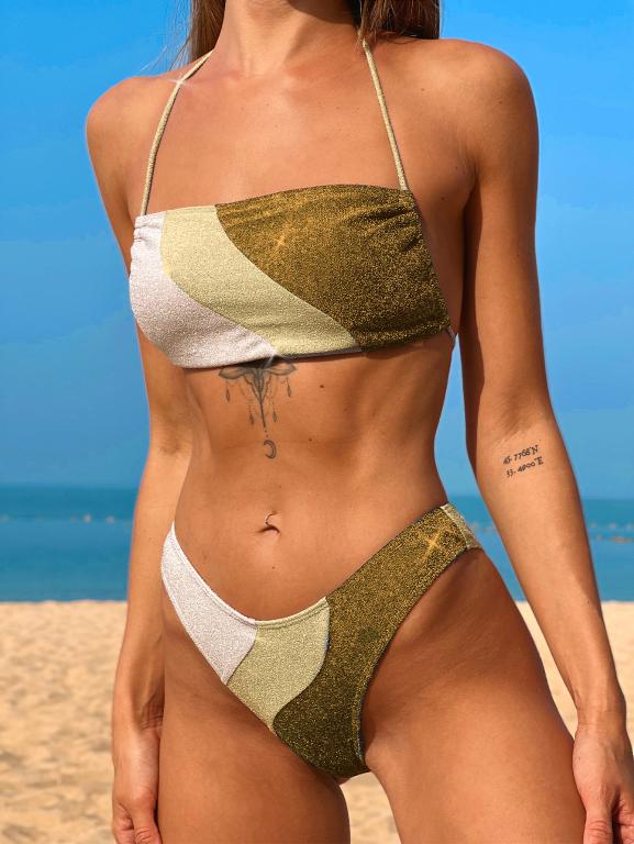 Patchwork Bikinis Bikini Swimwear