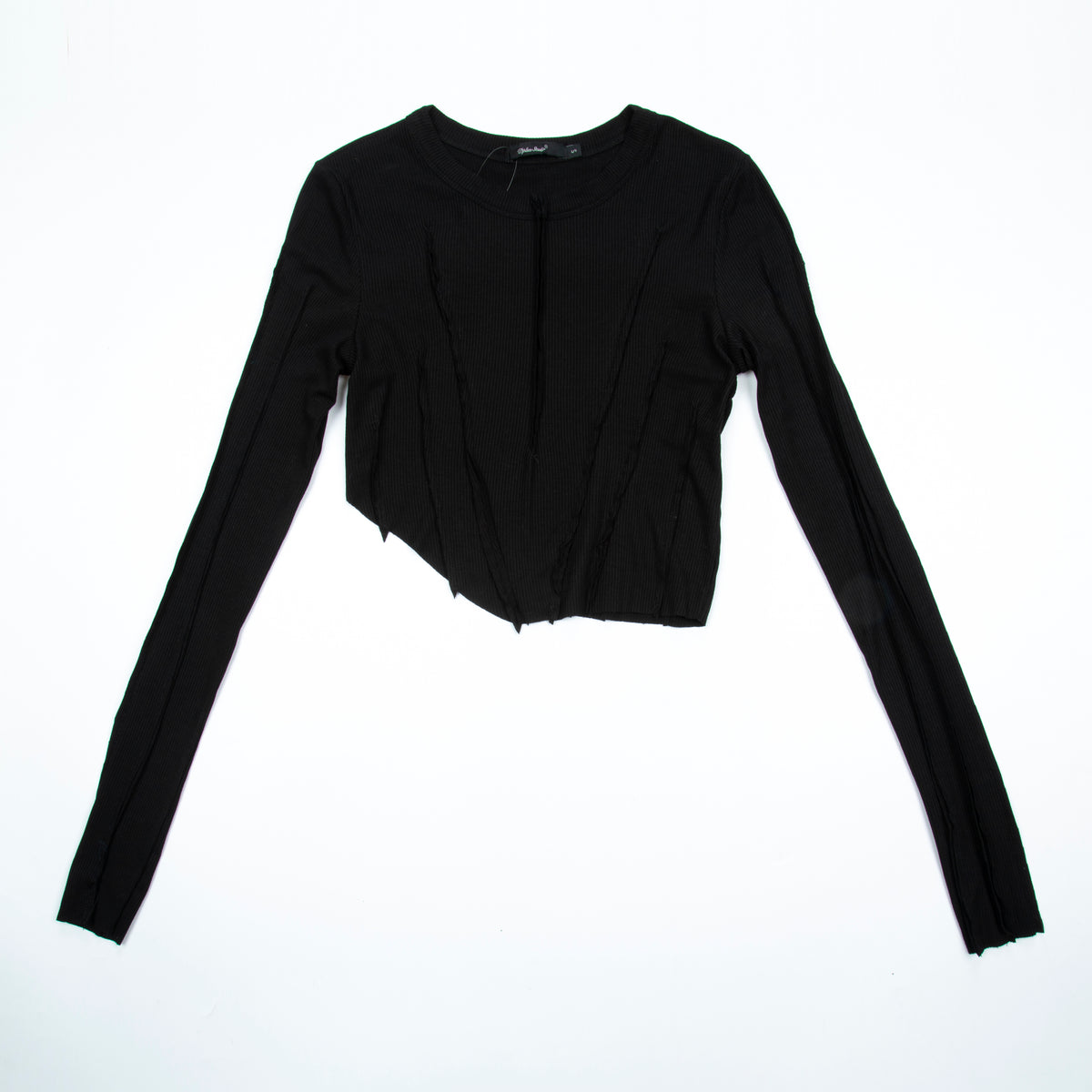 Women's Long-Sleeve Asymmetric Cropped T-Shirt