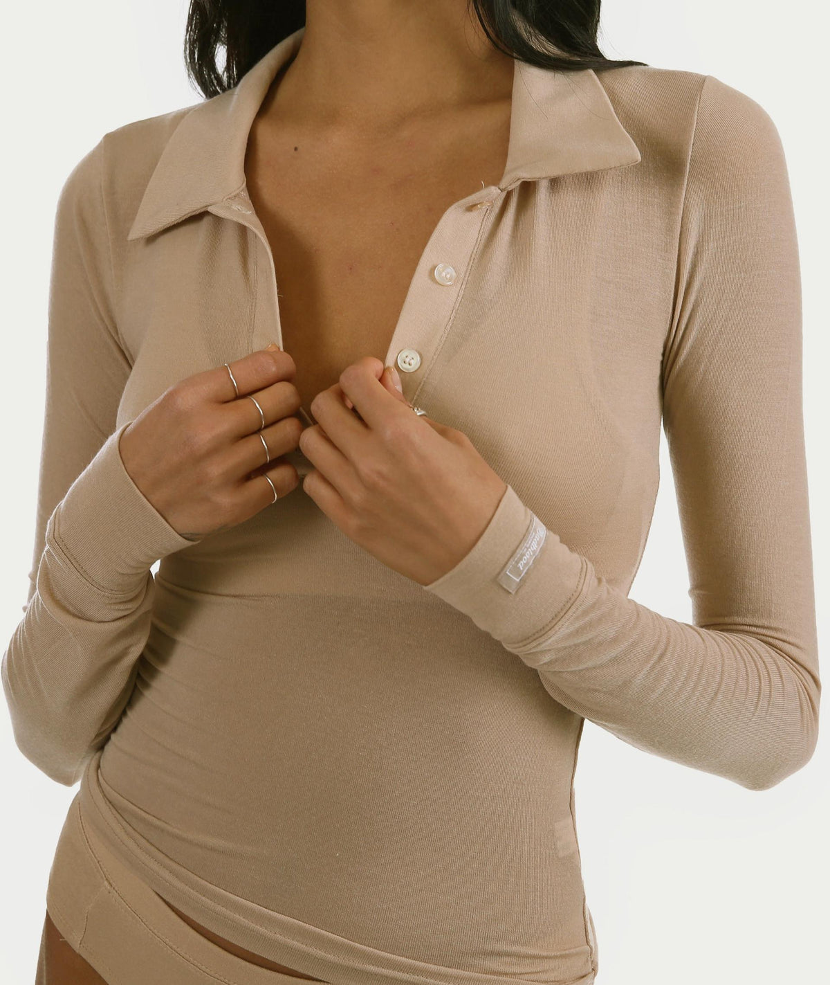 Women's Button-Front Collared T-Shirt