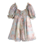 Women's Organza Printed Pattern Princess Dress