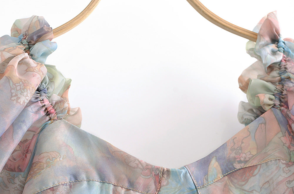 Women's Organza Printed Pattern Princess Dress