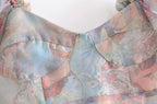 Women's Organza Printed Pattern Princess Dress