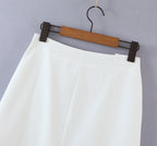 Summer Blogger Milky White Split Air Hole Criss Cross Skirt