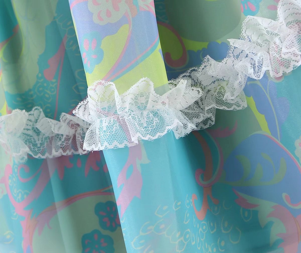 Women's Floral Organza Puff Sleeve A-Line Mini Dress
