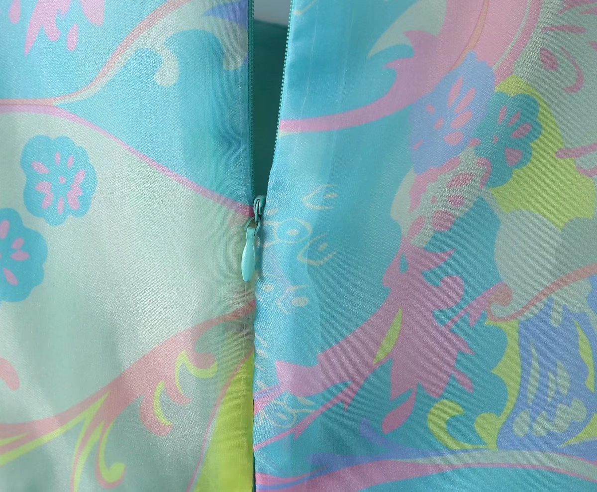 Women's Floral Organza Puff Sleeve A-Line Mini Dress