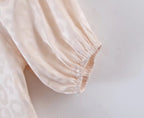 Square-Neck Puff-Sleeve Printed Dress