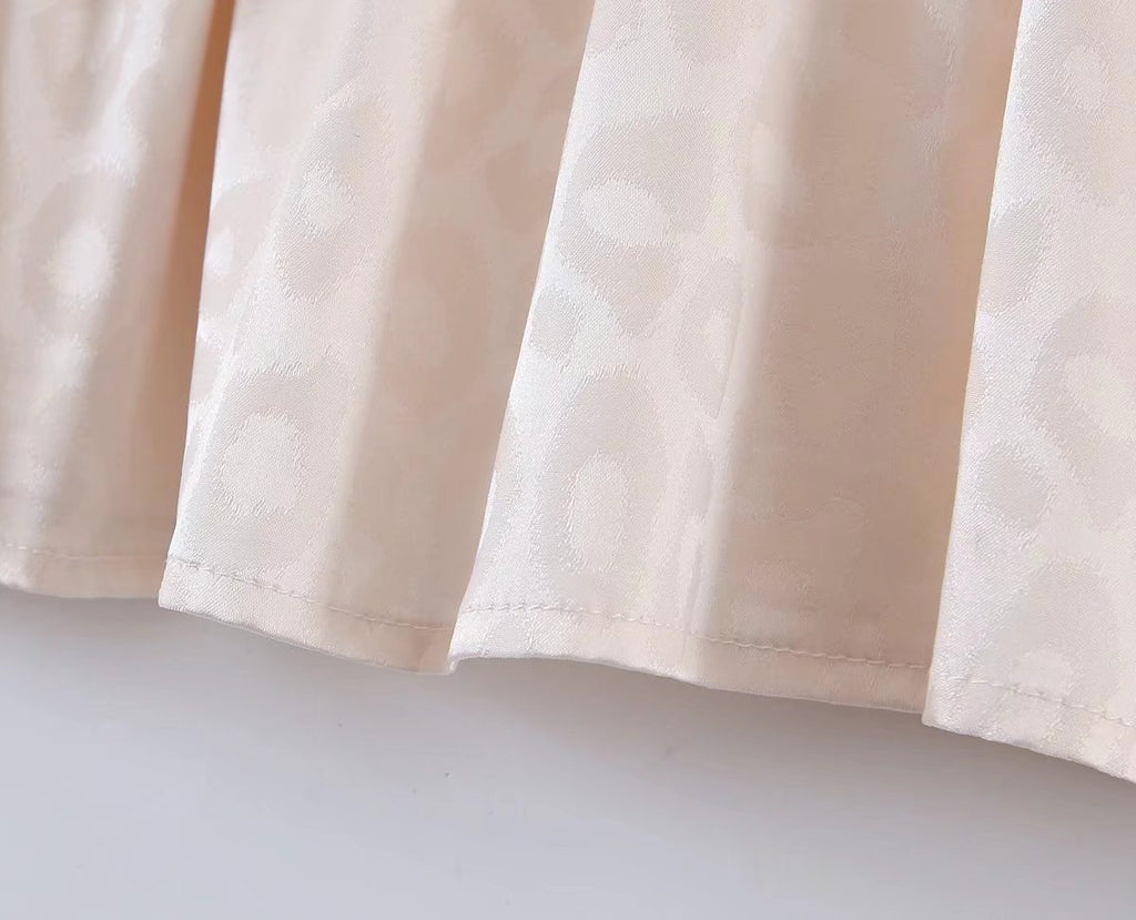 Square-Neck Puff-Sleeve Printed Dress