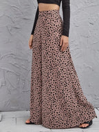 New Loose High Waist Leopard-Print Draping Wide-Leg Pants