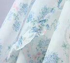 Women's Floral Organza Puff Sleeve Ruffled Maxi Dress