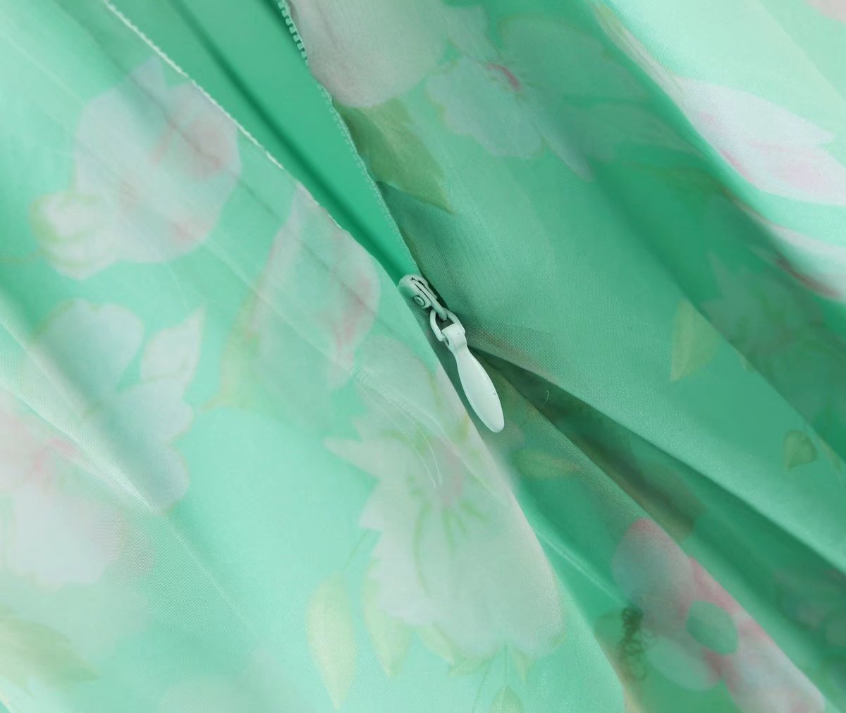 Women's Floral Organza Puff Sleeve Princess Maxi Dress