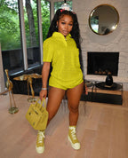 Women's Graceful Bronzing Fabric Casual Coordinated Two-Piece Set
