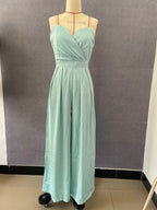 Strappy Waist Straight Mop Floor Minimalist Jumpsuit Spring Summer