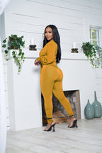 Solid Color Cardigan Bundle Long-Sleeved Casual Tight Trousers Suit Two-Piece Set