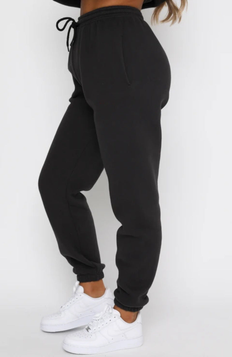 Autumn Winter Solid Color Round-Neck Pullover Casual Long-Sleeve Sweater Suit Set