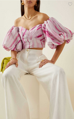 Women's Spring Women Clothing Collared Short Sleeve Pleated Print Short Pullover Top