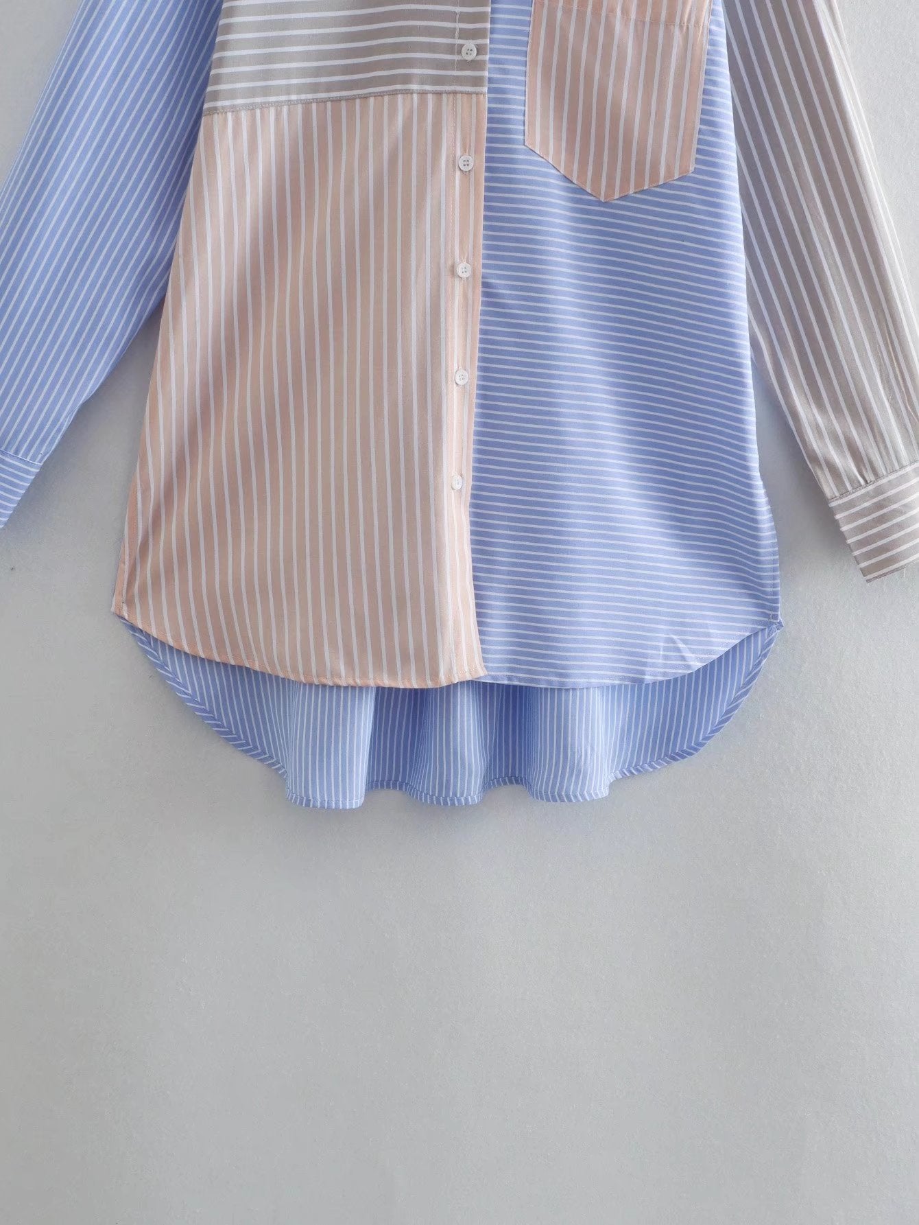 Contrast Stripe Long Sleeve Overshirt