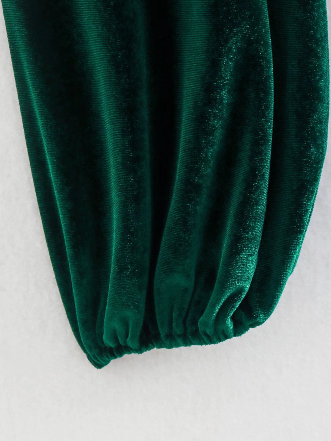 Women's Green Velvet Sweetheart Long Sleeve Mini Dress