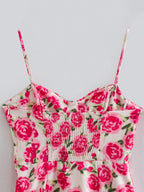 Women's Spring Women Floral Print Corset Dress