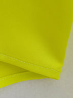 Women's Spring Women Bright Yellow Satin Texture Shirt Top