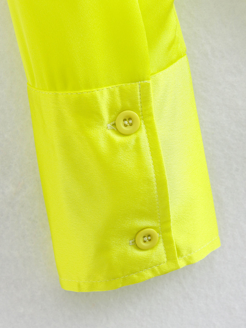 Women's Spring Women Bright Yellow Satin Texture Shirt Top