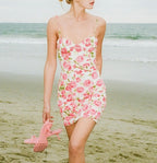 Women's Spring Women Floral Print Corset Dress