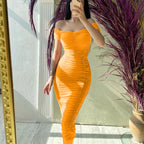 Solid Color Dress Elegant Summer Off-Shoulder Pleated
