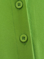 Women's Apple Green Single-Breasted Shirt Fashionable Women Polo Collar Long-Sleeved Shirt Women