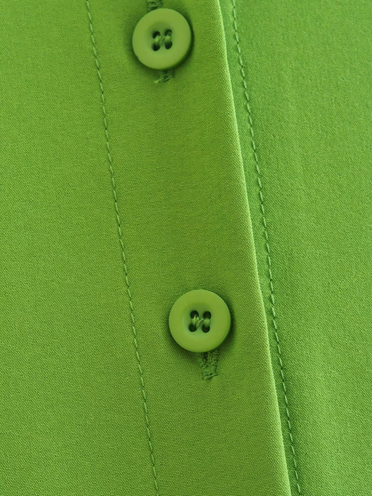 Women's Apple Green Single-Breasted Shirt Fashionable Women Polo Collar Long-Sleeved Shirt Women