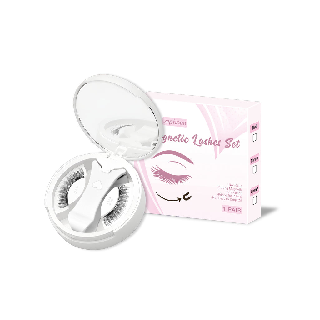 Reusable magnetic false eyelash set