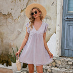 Chiffon Small Floral Dress Vacation Beach