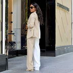 Autumn Winter Trend Multicolor Simple Long-Sleeve Top Casual Trousers Set