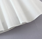 Women's Spring Women Shoulder Bow Pure White Holiday Waist Dress