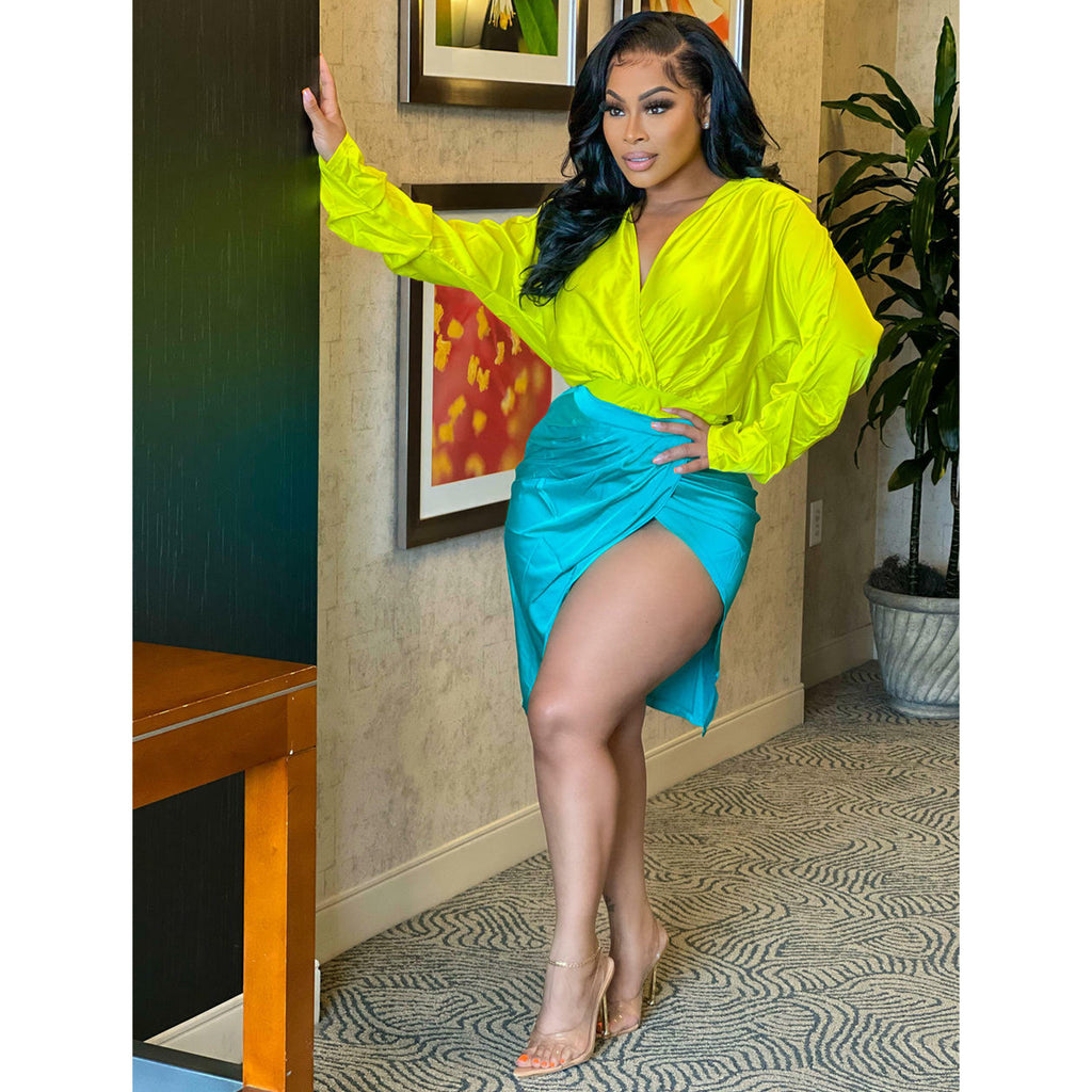 Women's Autumn Long Sleeve Color Coordinated Two-Piece Set