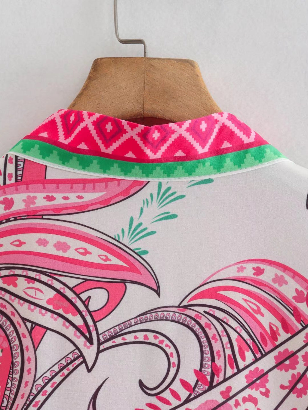 Floral Paisley Belted V-Neck Mini Dress