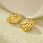 Women's Gold Spiral Stainless Steel Earrings