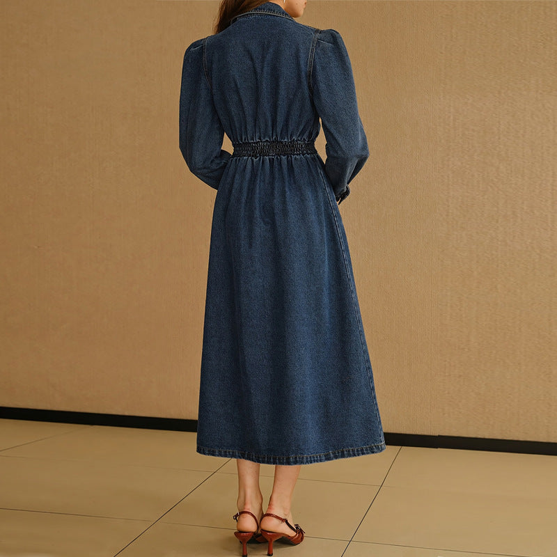 Women's Long-Sleeve Denim Shirt Dress