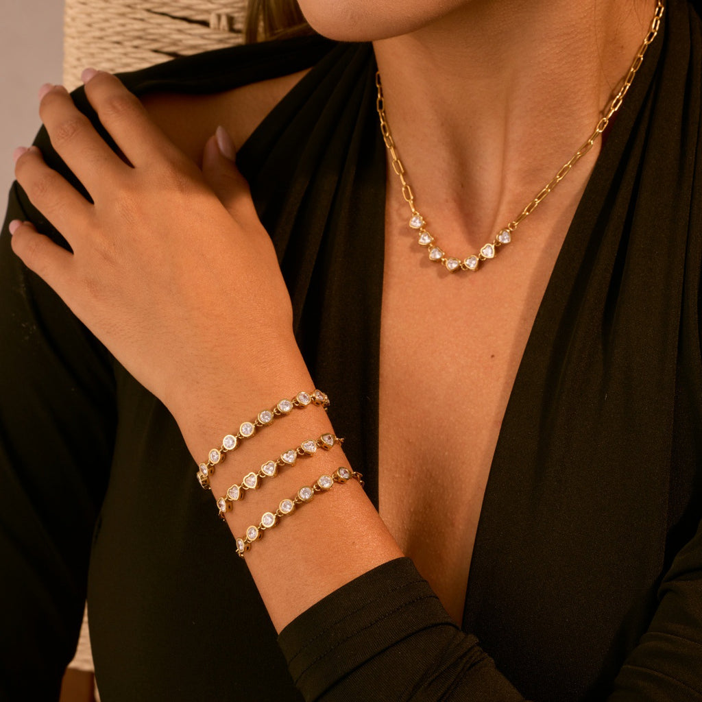 Zircon Collarbone Necklace Bracelet Vintage Necklace