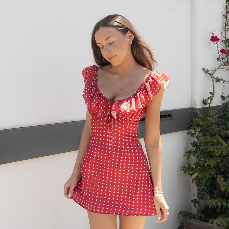 Women's Polka Dot Sleeveless Dress