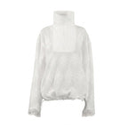 Chinese Cotton Machine Embroidery Stitching Lace Shirt Top Long Sleeve