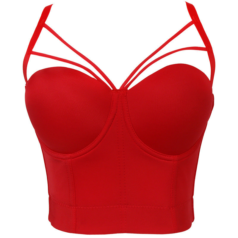 's Non Slip Triangle Strap Vest Shaping Corset With Steel Ring Top