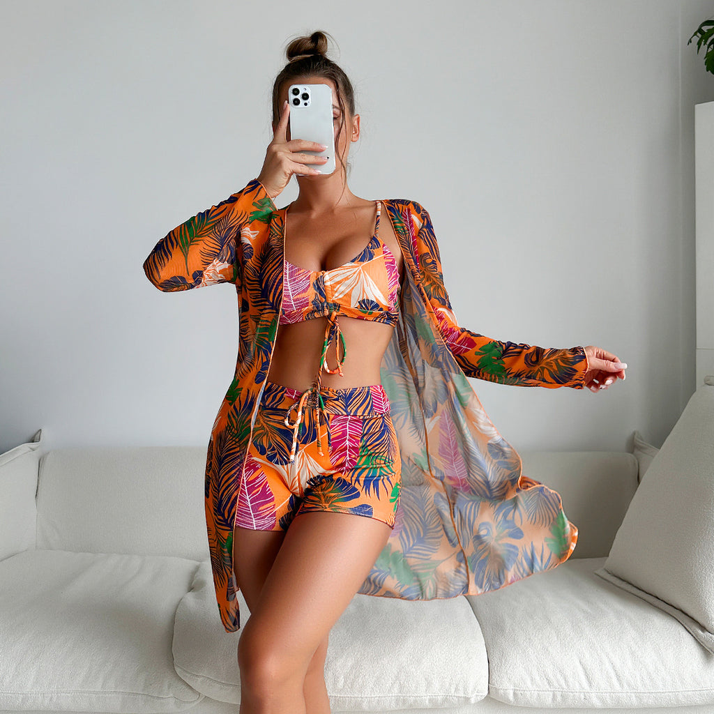 Split Three One-piece Swimwear