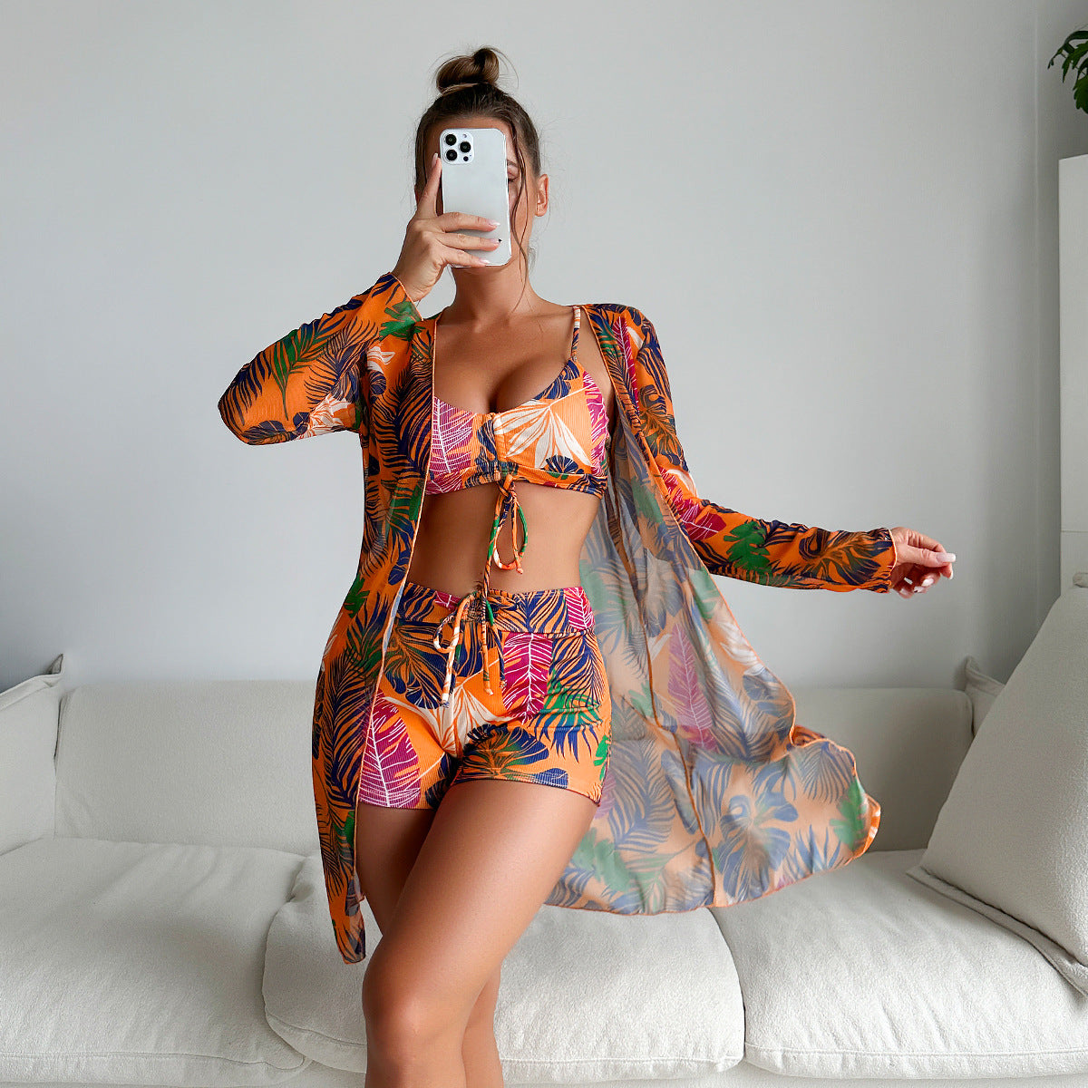 Split Three One-piece Swimwear