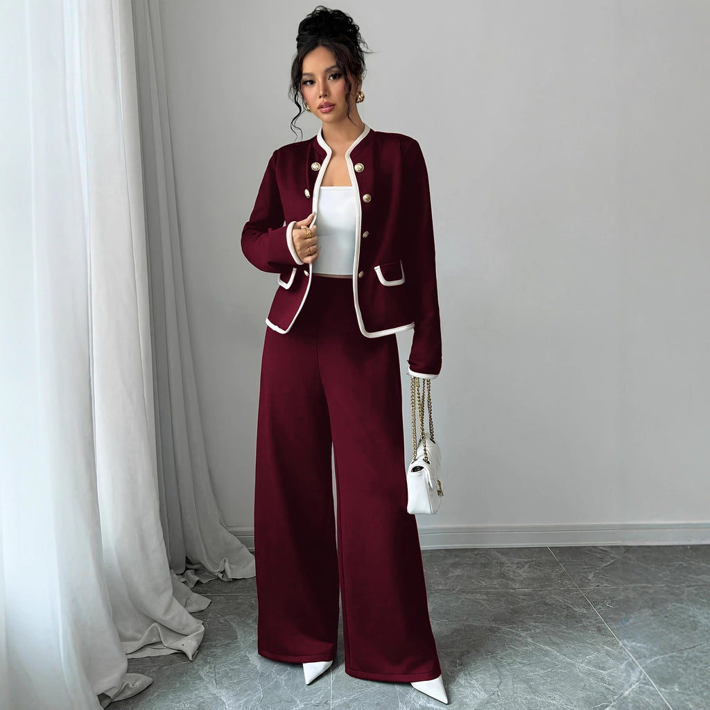 Slimming Chinese Casual Women Red High End Fashionable French Korean Chanel Set