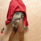 Summer Full Open Camouflage Wrapped Skirt