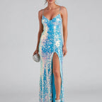 Women's Sequin Split Sling Bridesmaid Dress