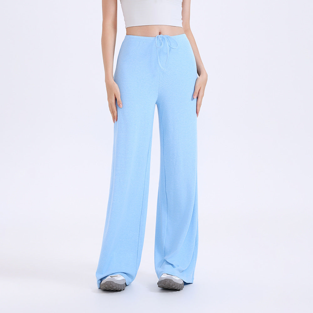 Widem Leg Sports Trousers Loose Slimming Draping Effect Sports Pants Outdoor Running Yoga Pants Straight Leg Pants(Runs Small)