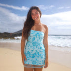 Vacation Beach Party Tube Top Dress Women Sequined Floral