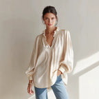 Women's V-Neck Ruffle Blouse