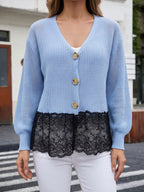 Sky Blue Coat Black Lace